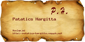 Patatics Hargitta névjegykártya